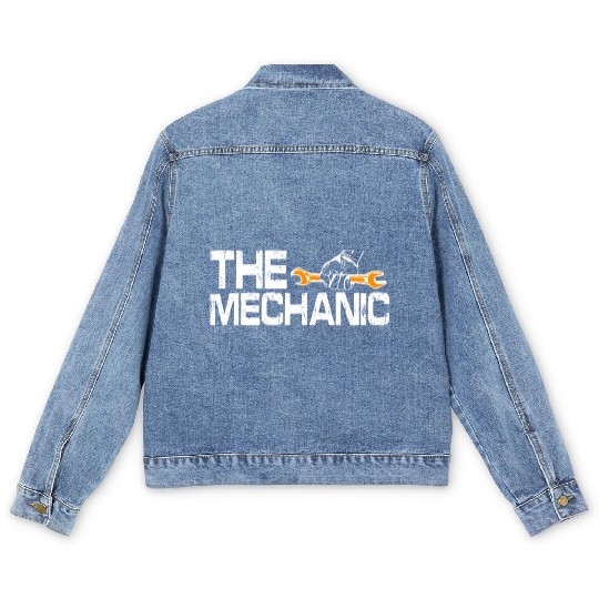 Dad Car Guy Garage Father's Day Funny Car Mechanic Men's Denim Jackets