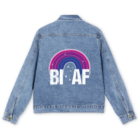 Bi AF Bisexual Pride Flag Rainbow Men's Denim Jackets