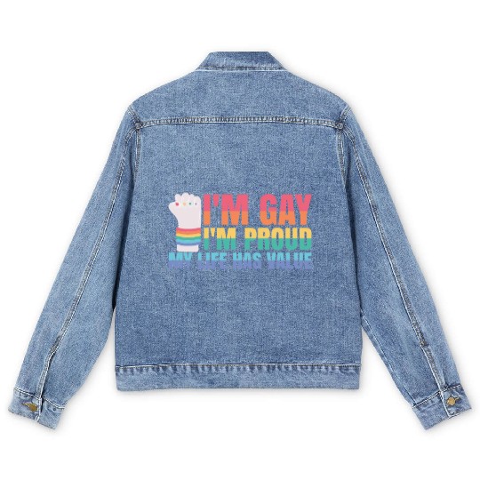 Gay Pride Month Equality Rainbow Men's Denim Jackets