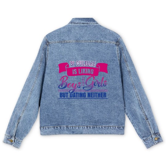 Bi Culture Bisexual Pride Flag Men's Denim Jackets