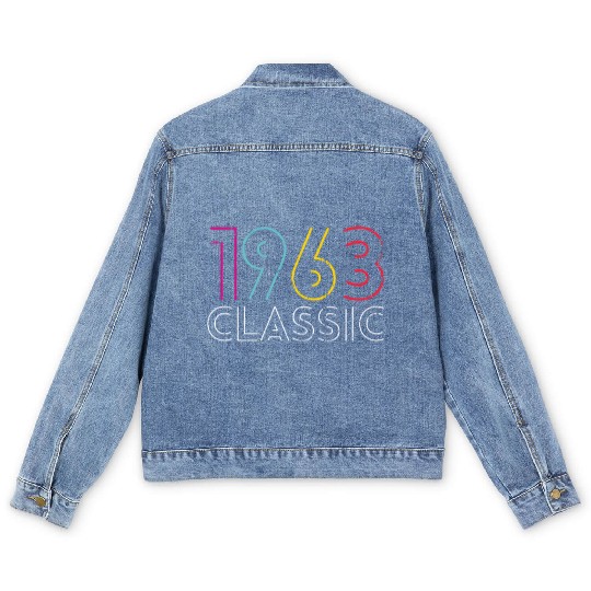 60 Years Vintage 1963 Retro 60th Birthday Men's Denim Jackets