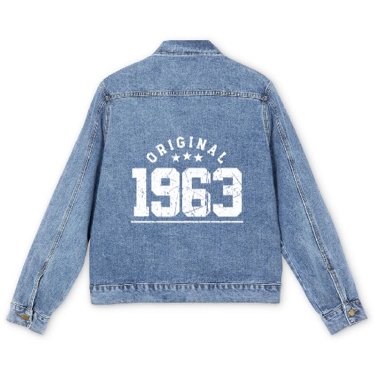 60 Years Vintage 1963 Retro 60th Birthday Men's Denim Jackets