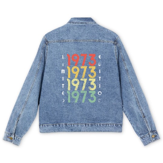 50 Years Vintage 1973 Retro 50th Birthday Men's Denim Jackets