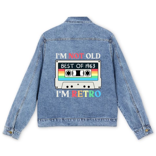 60 Years Vintage 1963 Retro 60th Birthday Men's Denim Jackets