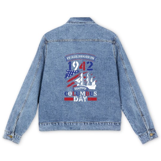 Columbus Day 1942 American Italian Christopher Men's Denim Jackets