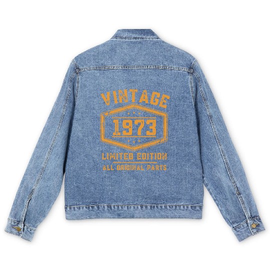 50 Years Vintage 1973 Retro 50th Birthday Men's Denim Jackets