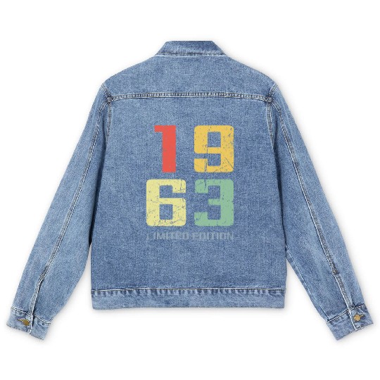 60 Years Vintage 1963 Retro 60th Birthday Men's Denim Jackets
