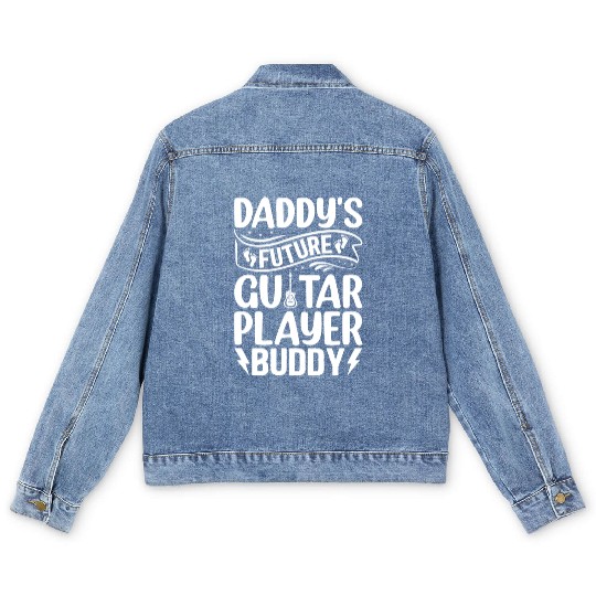 Newborn Guitarist - Daddy's Future Guitar Player B Men's Denim Jackets