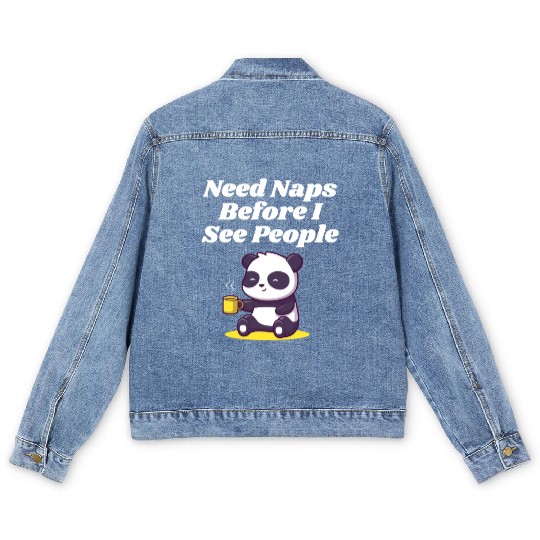 Need Naps Before I See People Introvert Nerd Antis Men's Denim Jackets