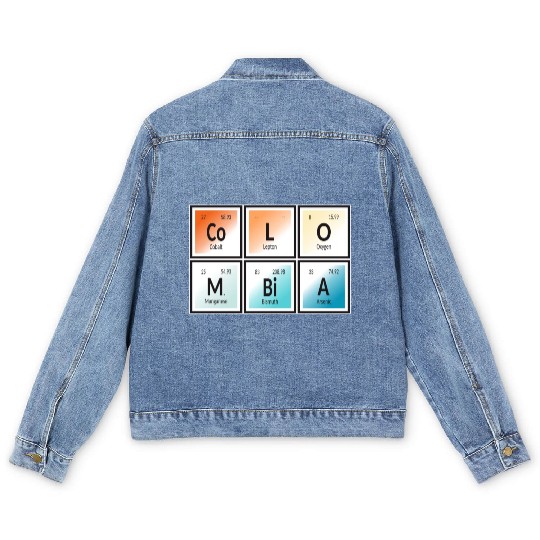 Colombia | Periodic Table of Elements Men's Denim Jackets