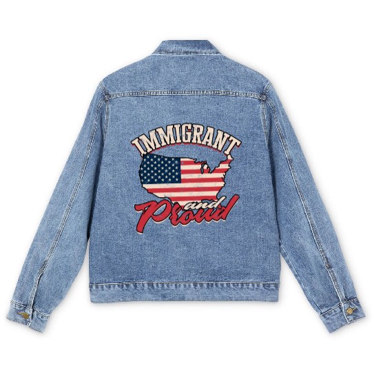 US Immigrant Indigenous USA Immigrants america Men's Denim Jackets