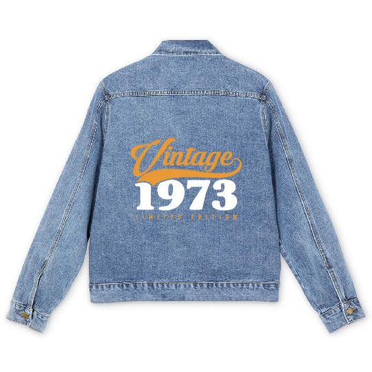 50 Years Vintage 1973 Retro 50th Birthday Men's Denim Jackets