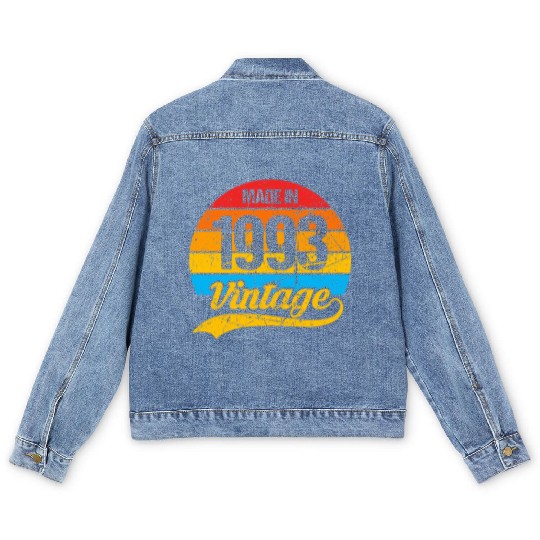 30 Years Vintage 1993 Retro 30th Birthday Men's Denim Jackets