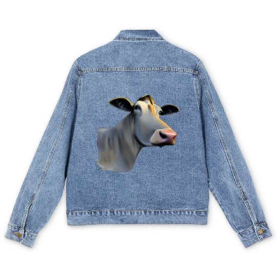 Cow Funny Military Men's Denim Jackets