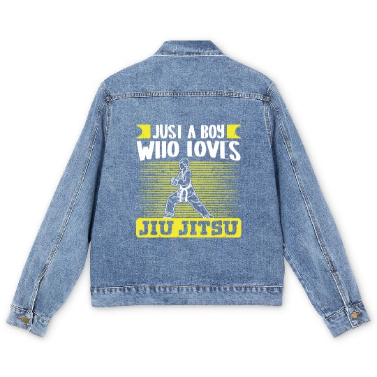 Jujutsu just boy who loves jiu jitsu martial arts Men's Denim Jackets