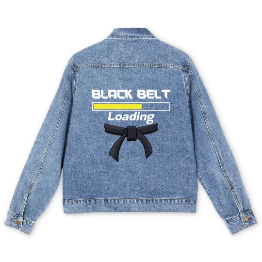 Jiu jitsu black belt loading jujutsu martial arts Men's Denim Jackets