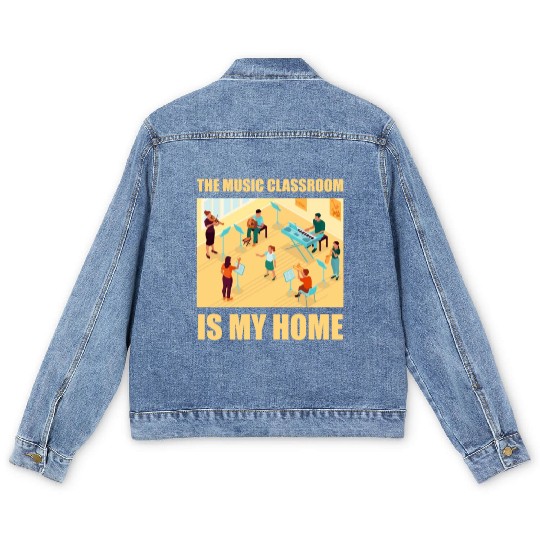 Music Teacher Men's Denim Jackets
