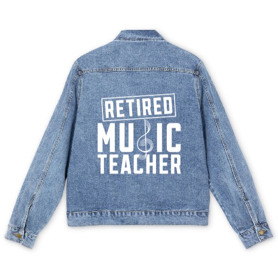 Music Teacher Clef Retired Music Teacher Men's Denim Jackets