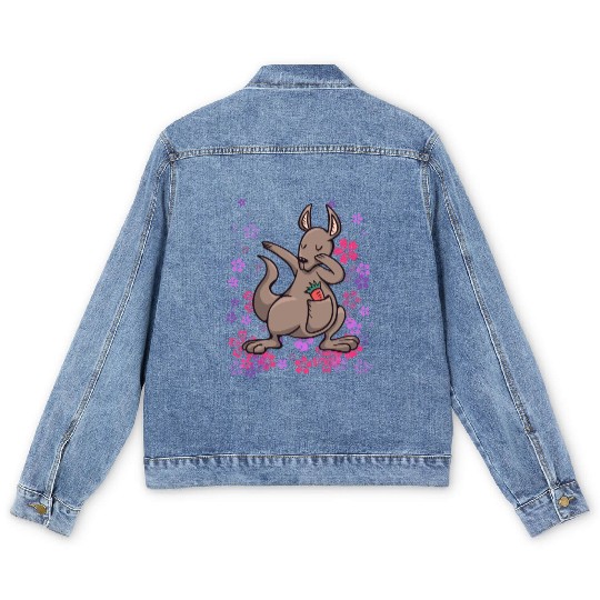 Kangaroo Australia bonded animal girls Men's Denim Jackets