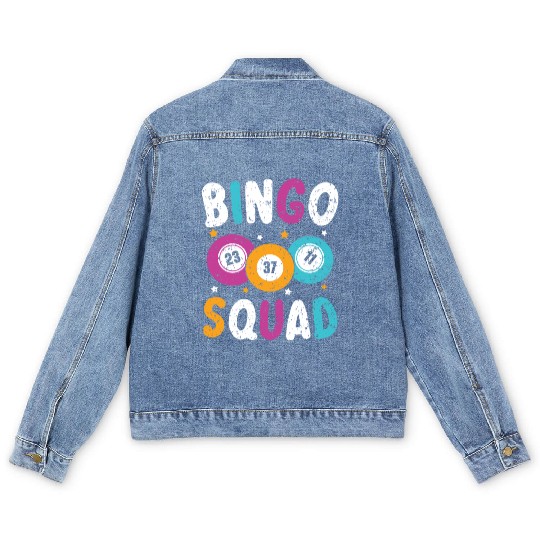 Bingo Squad Bingo Player Casino Gambling Lottery Men's Denim Jackets