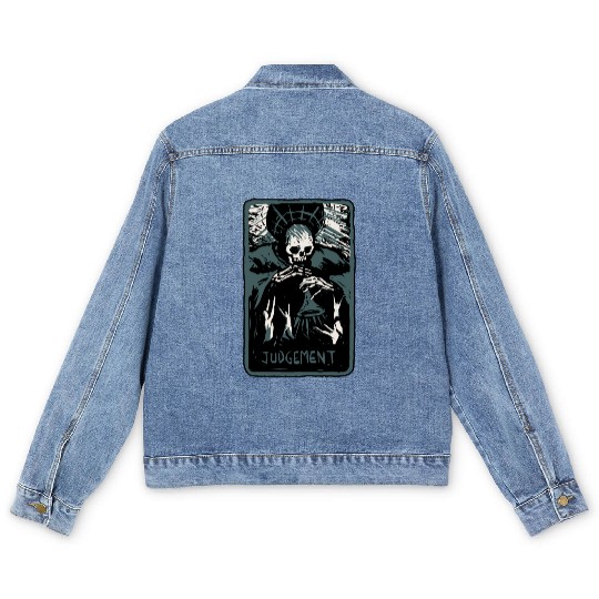 Judgement Skeleton Skull Tarot Card Men's Denim Jackets