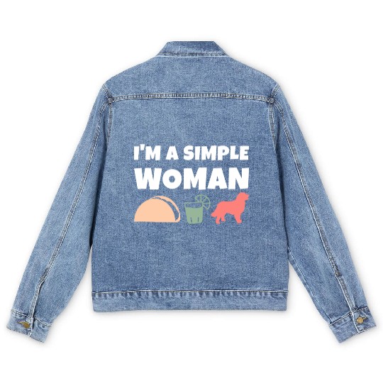 I'm A Simple Woman Tacos Tequila Bernese Mountain Men's Denim Jackets