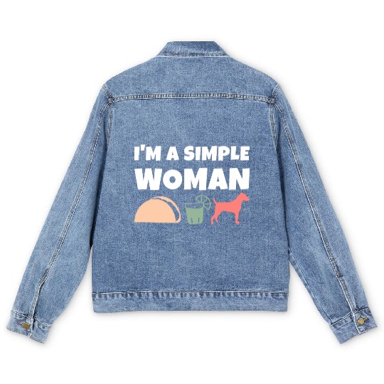 I'm A Simple Woman Tacos Tequila Jack Russell Men's Denim Jackets