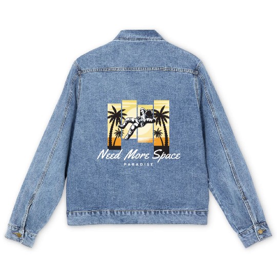 Astronaut Need More Space Paradise Men's Denim Jackets
