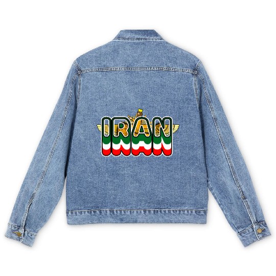 Iran Lion Sun Farvahar Men's Denim Jackets