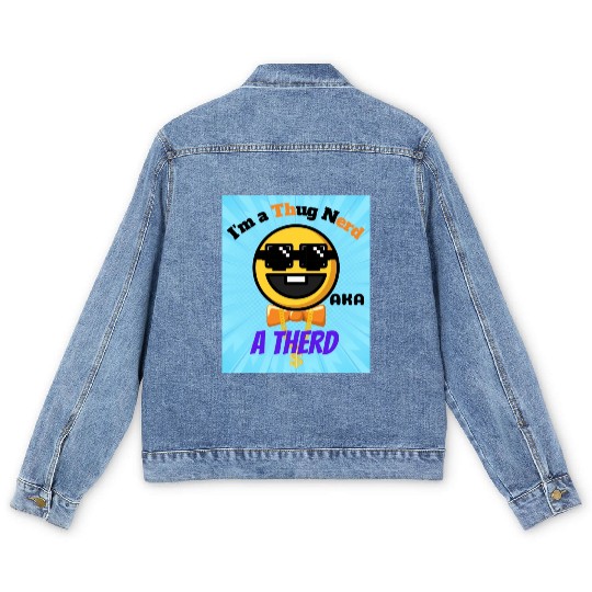Thug Nerd aka Therd funny meme Men's Denim Jackets