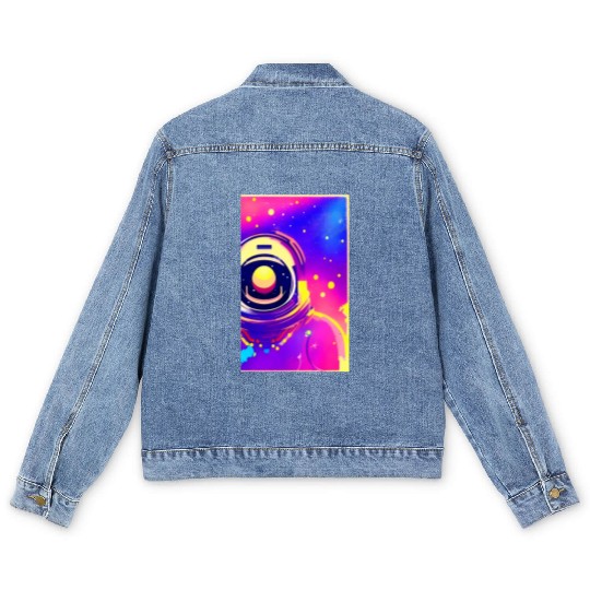 Astronaut neon colors Men's Denim Jackets