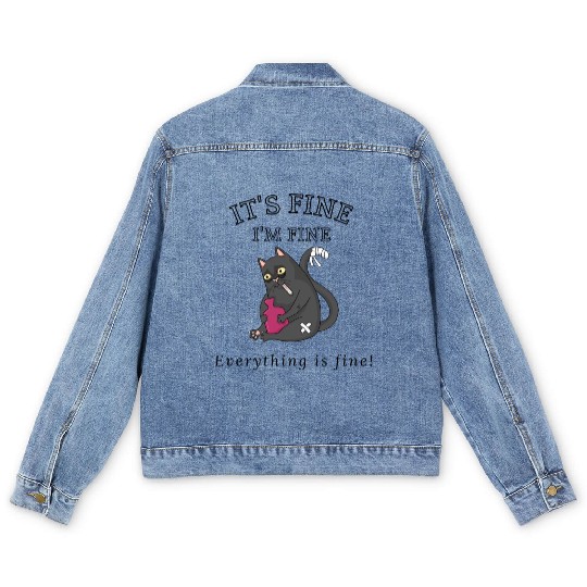 Women's I'm Fine Everything is Fine Men's Denim Jackets