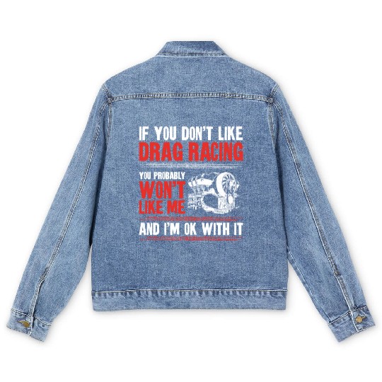 Drag Racing Race Car Vintage If Men's Denim Jackets