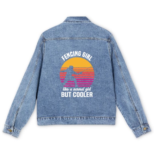 Fencing Girl Like A Normal Girl But Cooler Men's Denim Jackets
