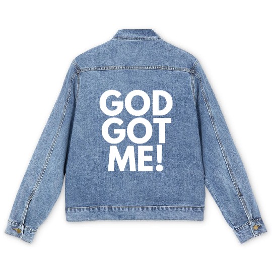 God Got Me, Christian, Quote Men's Denim Jackets