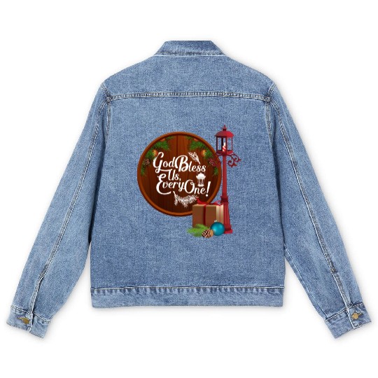 A Christmas Carol Charles Dickens God Bless Us Eve Men's Denim Jackets
