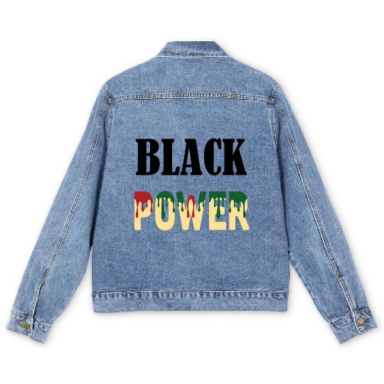 Black Power Men's Denim Jackets