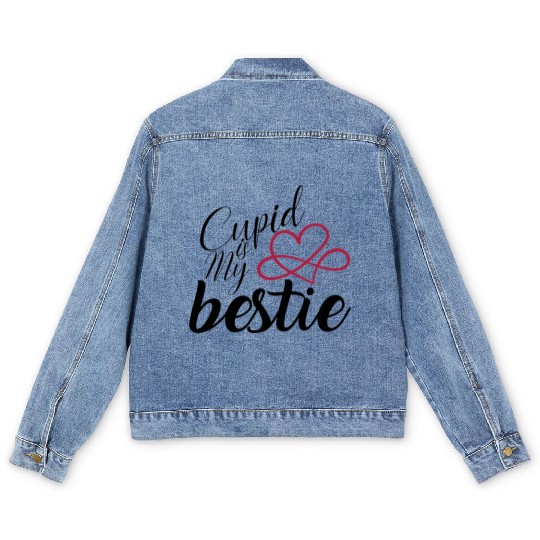Cupid is my bestie gift for valentine cupid lovers Men's Denim Jackets