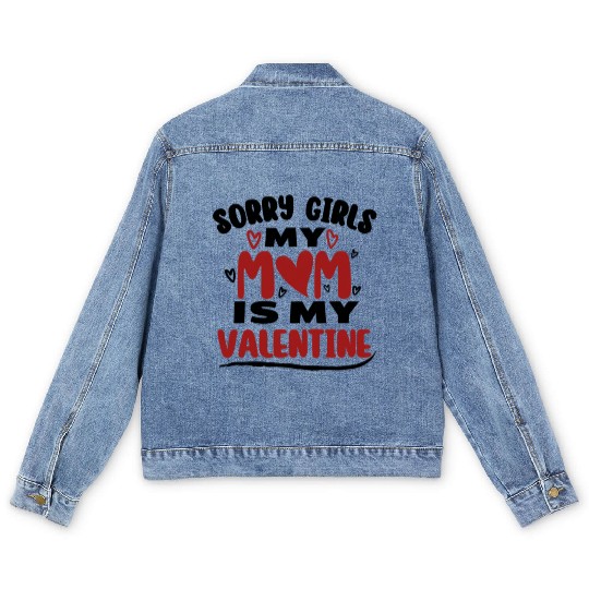 Funny Valentine Day Couple Men's Denim Jackets Sorry Girls My Mo