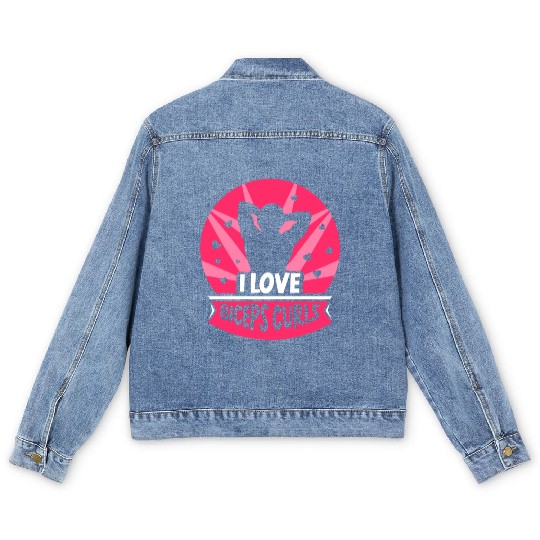 I Love Biceps Curls Sayings Workout Curl Muscle Men's Denim Jackets