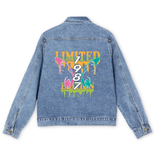 1987 Born Limited Edition Butterfly Gift Men's Denim Jackets