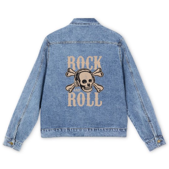 Live it loud with rock and roll art Men's Denim Jackets