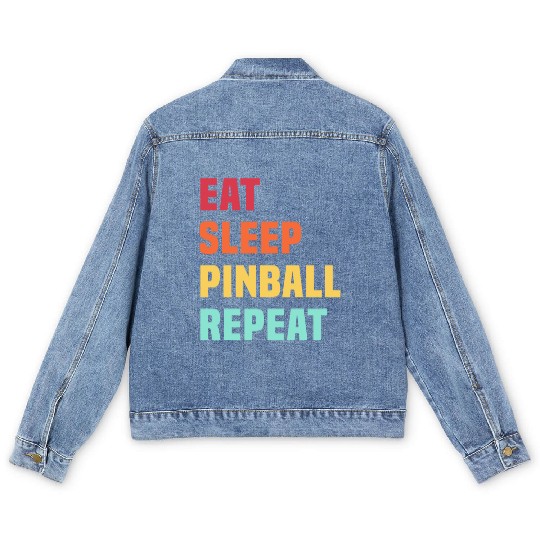 Eat Sleep Pinball Repeat - for Pinball lover Men's Denim Jackets