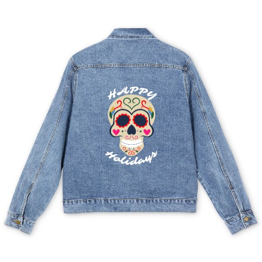 Happy Holidays Men's Denim Jackets