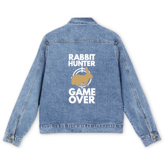 Rabbit Hunter Game Over Rabbit Lover Men's Denim Jackets