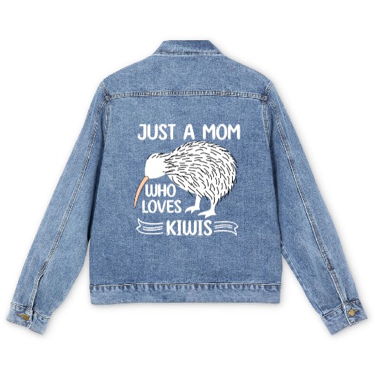 Funny Just A mom Who Loves Kiwis saying Kiwi Bird Men's Denim Jackets