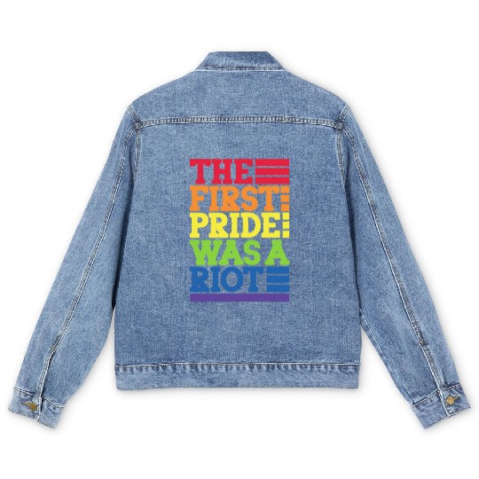 The First Pride Was A Riot, LGBT Rainbow Men's Denim Jackets