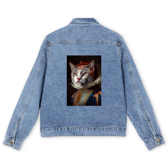 Colorpoint Shorthair Cat Breed Portrait Royal Rena Men's Denim Jackets
