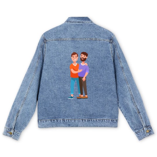 lesbian lgbtq pride valentine day 2023 valentines Men's Denim Jackets