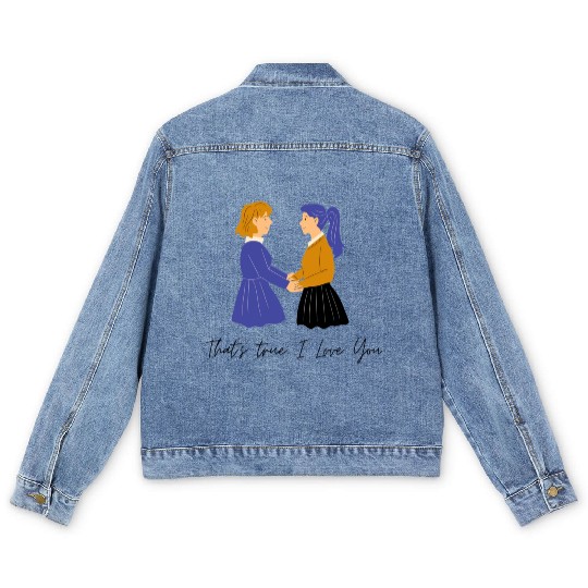 lesbian lgbtq pride valentine day 202 valentines Men's Denim Jackets